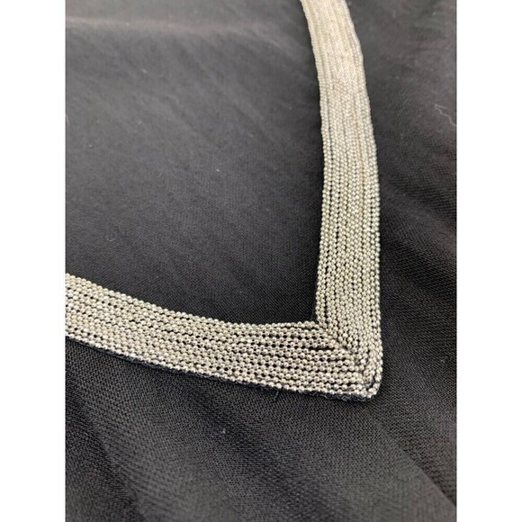 Lili Sidonio Molly Bracken Viscose Dress V-Neck Beaded Black Sleeveless Large - Picture 12 of 12